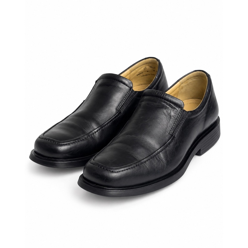 Johnston & Murphy Men's Black Leather Bicycle Toe Slip On Loafers 20-7447 Size 8